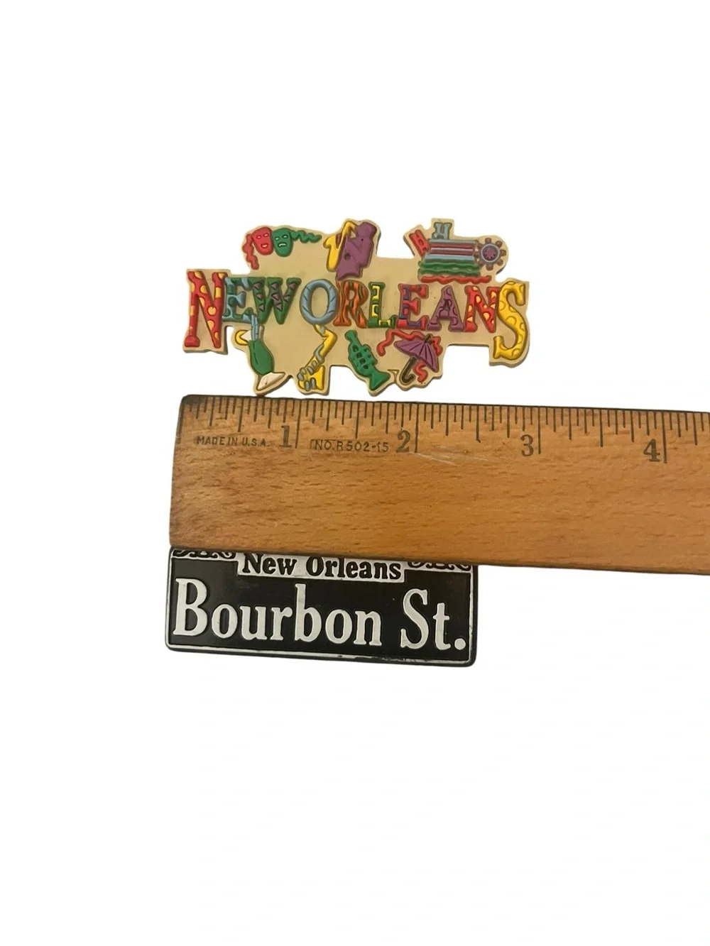 Lot of 2 New Orleans Bourbon St. Rubber Refrigerator Magnet Novelty Travel Jazz